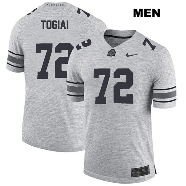 Ohio State Buckeyes Men's Tommy Togiai #72 Gray Authentic Nike College NCAA Stitched Football Jersey AN19H85HS